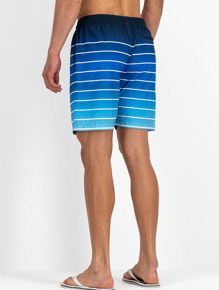 Shop Woolworths Blue Ombre Stripe Slim Fit Longer Length Swim Shorts